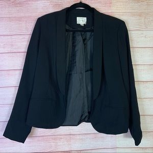 Decree Black Open Front Long Sleeve Blazer Jacket Large